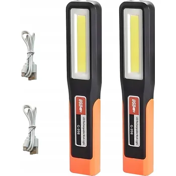 Svítilna 2 ks DÍLENSKÁ SVÍTILNA COB LED USB POWERBANKA HÁK MAGNET