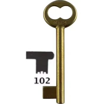 Klíč Klíč dózický úzký předřezaný A102 6HOB4 mosazný