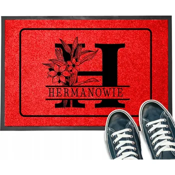 VSTUPNÍ ROHOŽKA S ROSTLINNÝM MOTIVEM A VAŠÍM JMÉNEM ANTYPOŚLIZGOWA VZ