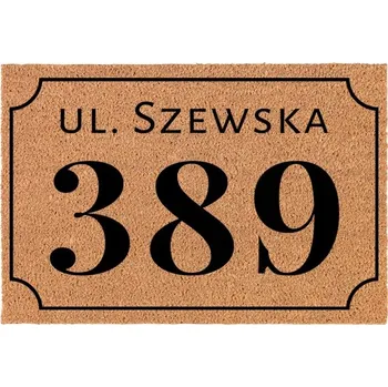 Rohožka VSTUPNÍ ROHOŽKA 40X60 BÉŽOVÁ ULICA I NUMER LOKALU, W KTÓRYM MIESZKASZ