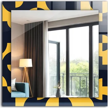 Zrcadlo Zrcadlo dekorativní závěsné na zeď Abstraktní geometrický vzor 60x60