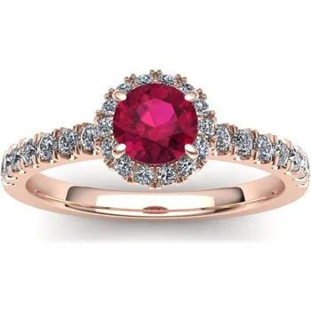 Prsten Prsten s rubínem a brilianty PZB20072 Materiál: Červené zlato 14kt, Velikost: 68