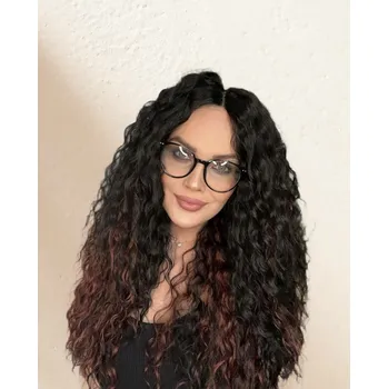 Paruka Kudrnatá fialová paruka Karen se síťkou (lace front)