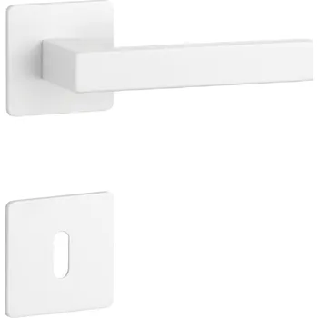 SH - KVADRAT - HR 1760 3SM rozety BB, klika/klika WS - Bílá matná