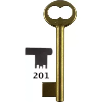 Klíč Klíč dózický široký předřezaný S201 6HOB3 mosazný