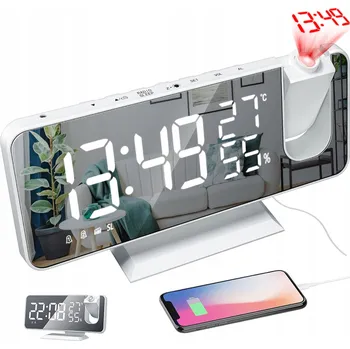 Budík LED DIGITÁLNÍ HODINY S BUDÍKEM A PROJEKTOREM, ELEKTRONICKÝ TEPLOMĚR A VLHKOMĚR