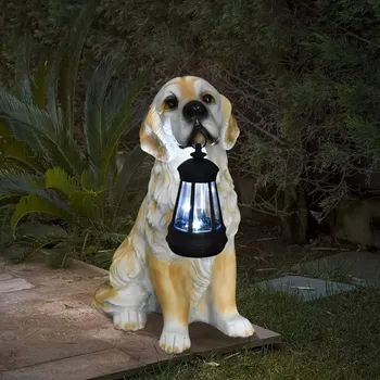 Zahradní dekorace BAF Solární lampa Pejsek. Výška 31 cm, šířka 20 cm