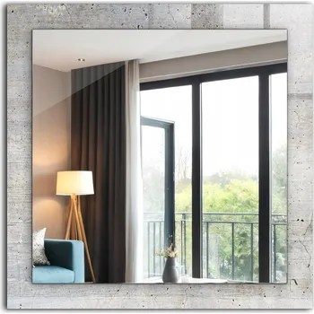 Zrcadlo Moderní čtvercové zrcadlo s potiskem Popraskaná betonová zeď 60x60 cm