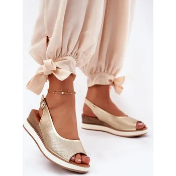 Dámské sandále Kožené Sandály Na Klíně Artiker 56C2312 Barva: Zlatá, Velikost: 38