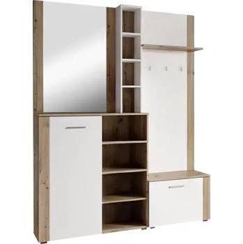 Předsíňová stěna Předsíňová stěna FANDU 150×190 dub artisan/bílá