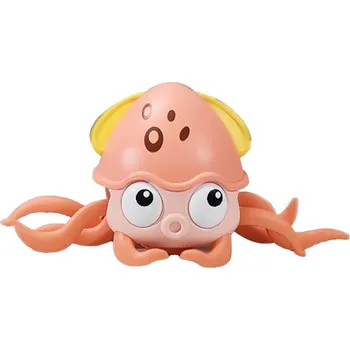 Hračka pro nejmenší Plazící se chobotnička s melodií a světly - oranžová