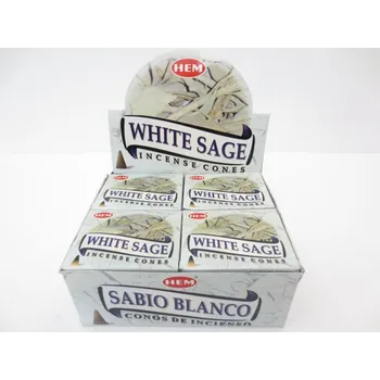 HEM Vonné kužely WHITE SAGE (bílá šalvěj), 10 ks