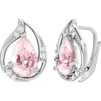 Šperk Couple, Neotřelé náušnice Bethany, bílé zlato a barevné zirkony, 585-66-3-0376.1B00.0.00.108.08