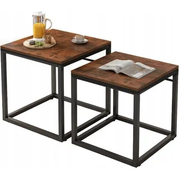 Konferenční stolek STOLIK KAWOWY ŁAWA STÓŁ ZESTAW STOLIKÓW 2v1 LOFT INDUSTRIÁLNÍ RUSTIKÁLNÍ