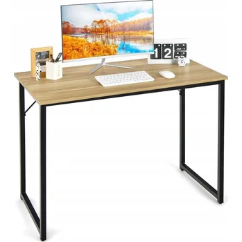 Psací stůl Obdélníkový psací stůl Costway 102 x 51 x 75 cm černý, odstíny hnědé