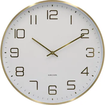 Hodiny Karlsson Nástěnné hodiny ELEGANCE GLOW, Ø 40 cm, bílé