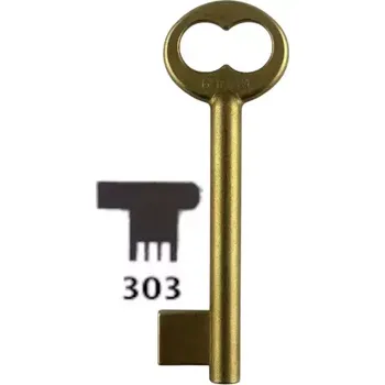 Klíč Klíč dózický široký předřezaný S303 6HOB3 mosazný