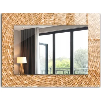 Zrcadlo Dekorativní zrcadlo na zeď s potiskem XXL 80x60 cm - Vzor pletené vrby