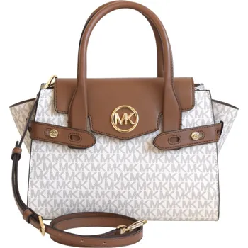 Módní doplněk Kabelka Michael Kors Carmen medium logo flap vanilla