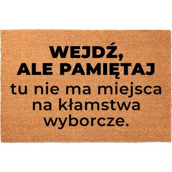 Rohožka KOKOSOVÁ VSTUPNÍ ROHOŽKA 40X60 DOMOV HIT Nápis ZERO KŁAMSTW WYBORCZYCH