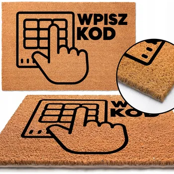 Rohožka KOKOSOVÁ ROHOŽKA PŘED DVEŘE Z HUMOREM DO DOMU Z NAPISEM WPISZ KOD