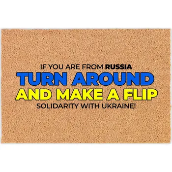 Rohožka KOKOSOVÁ ROHOŽKA 40X60 STOP VÁLCE PROTI PUTINOVI ODOLNÁ UNIVERZÁLNÍ VZOR