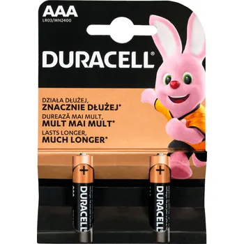 Článková baterie Alkalická baterie Duracell AAA (R3) 2 ks