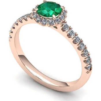 Prsten Zásnubní prsten se smaragdem PZB20072 Materiál: Červené zlato 14kt, Velikost: 65