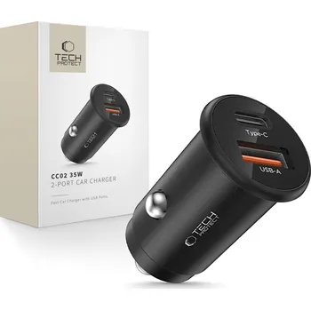 NABÍJEČKA DO AUTA TECH-PROTECT CC02 2-PORT CAR CHARGER PD35W/QC3.0 BLACK