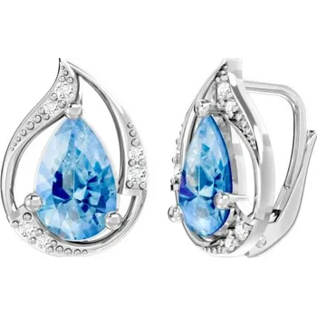 Šperk Couple, Neotřelé náušnice Bethany, bílé zlato a barevné zirkony, 585-66-3-0376.1B00.0.00.103.08