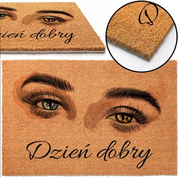 Rohožka KOKOSOVÁ ROHOŽKA 40x60 ke Dveřím DZIEŃ DOBRY SPOJRZENIE DÁREK