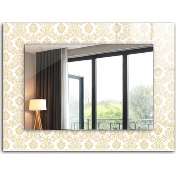 Zrcadlo Krásné moderní zrcadlo s ozdobným rámem dekor loft 80x60 cm Žluté ornamenty