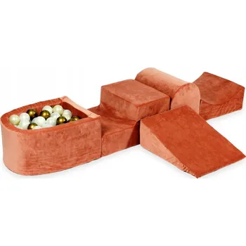 Dětské hřiště Pěnové dětské hřiště s klouzačkou, bazénkem, mikro kaňonem, barva clay (hliněná)