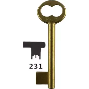 Klíč Klíč dózický široký předřezaný S231 6HOB3 mosazný