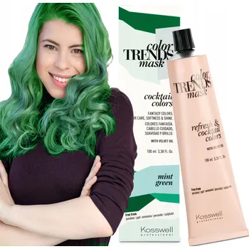 Vlasová regenerace Kosswell Color Maska tónovací maska na vlasy - Zelená