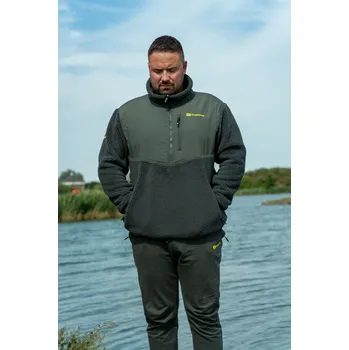 Rybářské oblečení RidgeMonkey Bunda APEarel ThermaPro Sherpa Fleece Green Velikost: M