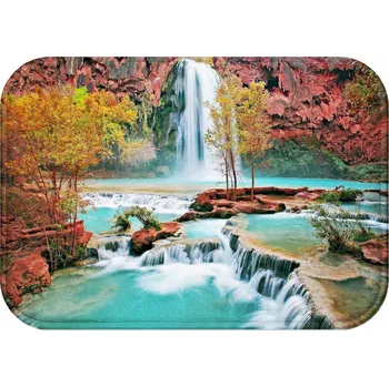 Obraz KOUPELNOVÁ PŘEDLOŽKA PROTI SKLUZU 60X40 cm - HIT WODOSPAD DRZEWA JEZIORO