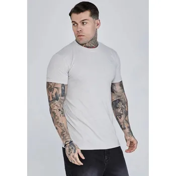 SikSilk Melírované šedé tričko Grey Marl Marl Velikost: L