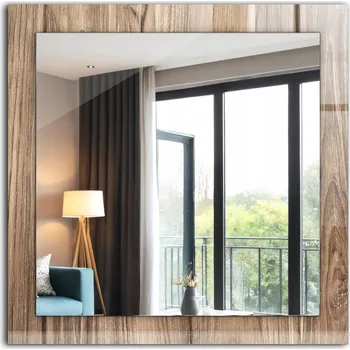 Zrcadlo Moderní čtvercové zrcadlo s potiskem Vzor dřevěné podlahy prkna 60x60 cm