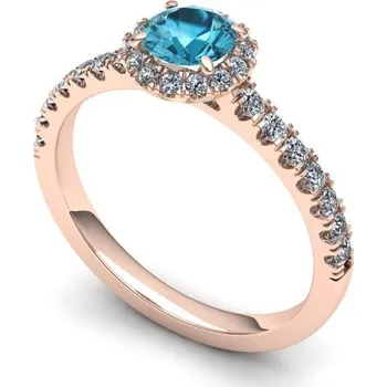 Prsten Prsten s přírodním topazem a diamanty PZB20072 Materiál: Červené zlato 14kt, Velikost: 64