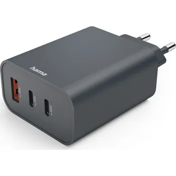 Hama rychlá USB nabíječka 2x USB-C + USB-A, PD/QC, 65 W, Ecosential
