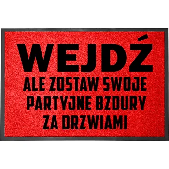 Rohožka VSTUPNÍ ROHOŽKA 40X60 ČERVENÁ KE DVEŘÍM, ZÓNA "ŽÁDNÝ VSTUP" ZA DVEŘMI
