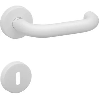 Dveřní kování TI - COSLAN - R 2000 rozety BB, klika/klika WS - Bílá matná (152)