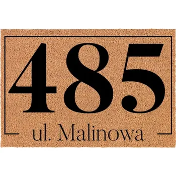 Rohožka KOKOSOVÁ VSTUPNÍ ROHOŽKA BÉŽOVÁ 40X60 ULICA I NUMER TWOJEGO LOKALU