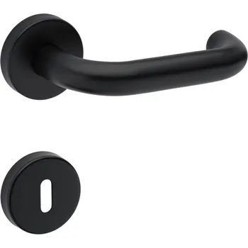 Dveřní kování TI - COSLAN - R 2000 rozety BB, klika/klika BS - Černá matná (153)