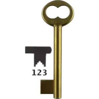 Klíč Klíč dózický široký předřezaný S123 6HOB3 mosazný