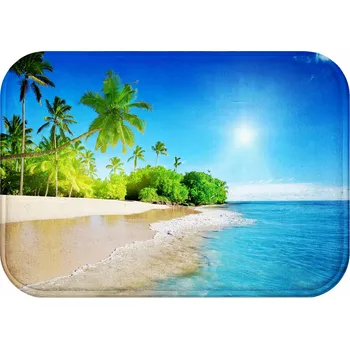 Koupelnová předložka KOUPELNOVÁ PŘEDLOŽKA PROTI SKLUZU ANTIBAKTERIÁLNÍ 60X40 PLAŻA MORZE PALMY
