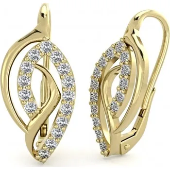 Šperk Couple, Noblesní náušnice Gina, žluté zlato se zirkony, 585-66-3-0272.0Z00.0.00.001.08