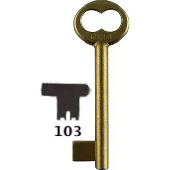 Klíč Klíč dózický úzký předřezaný A103 6HOB4 mosazný