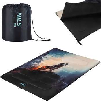 Spacák Teplý turistický spacák kempingový pod stan pro 2 osoby Nils 200x140cm